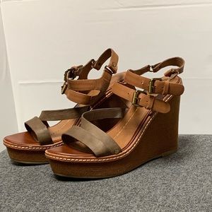 Dolce Vita Sepia Brown Taupe Wedge  Sandal 6.5